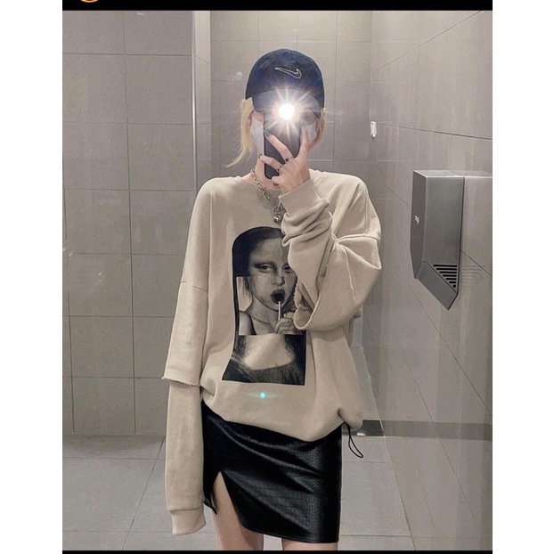 [CÓ ẢNH THẬT] Áo Sưeater Nỉ Phối Tay Form Rộng Unisex - Áo Nỉ Cô Gái Nâu Tây Chất Nỉ Tăm Cực Đẹp | BigBuy360 - bigbuy360.vn