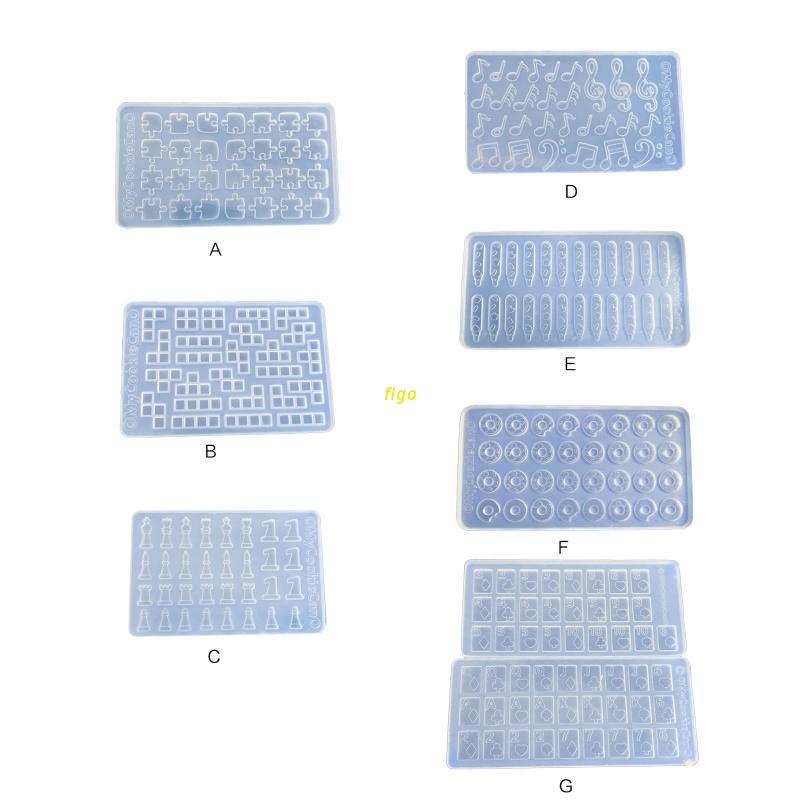 Khuôn Silicone Làm Móc Khóa DIY Hình Miếng Xếp Hình