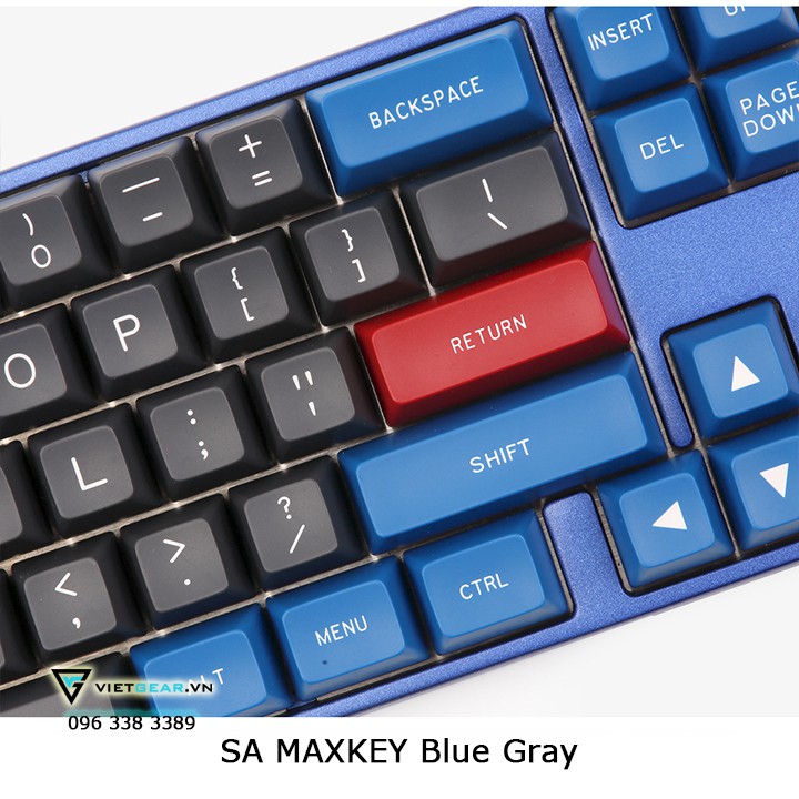 [Mã SKAMSALE03 giảm 10% đơn 200k] Bộ nút bàn phím SA Maxkey Blue Gray 131 nút, tặng kèm keypuller