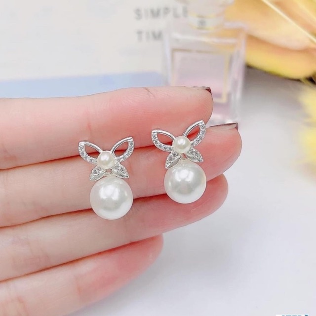 Bông tai nơ bạc mix trai, nhẹ nhàng xinh xắn 2 kiểu mới ra mắt của shop Mainomi Shop Bạc Xinh