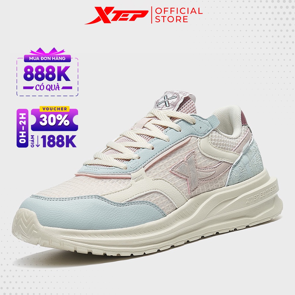 Giày thể thao nữ Xtep chính hãng, đế giày cao tôn dáng, nhiều hoạ tiết màu sắc đa dạng 878218320027 ( có size giày đôi )