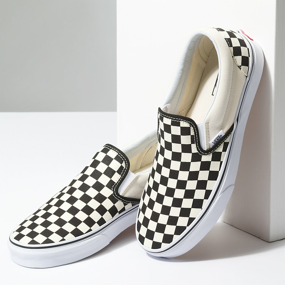 Giày Sneaker [REAL] Vans-Slip-On-Checker-VN000EYEBWW