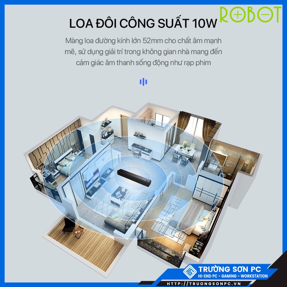 Loa Bluetooth ROBOT RB480 Công Suất 10W Pin 1200mAh | Hỗ Trợ Kết Nối Thẻ Nhớ MicroSD/ USB/ AUX