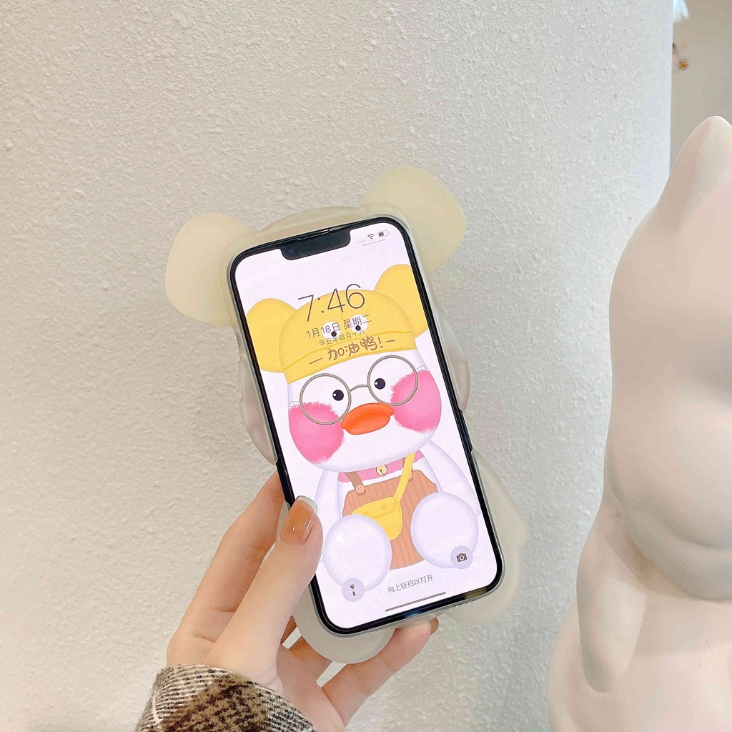 Ốp Điện Thoại Hình Gấu / Vịt 3D Dễ Thương Cho IPhone14Pro Max 12 Pro Max