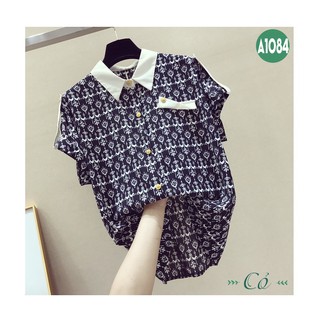 Áo sơ mi họa tiết tay pas - A1084