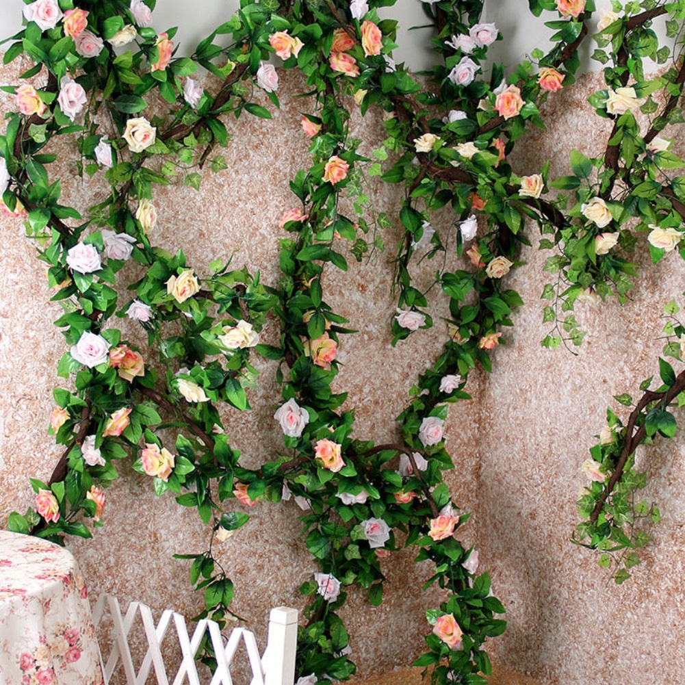 Dây hoa leo chất liệu nhân tạo 2.35m trang trí ống máy điều hòa