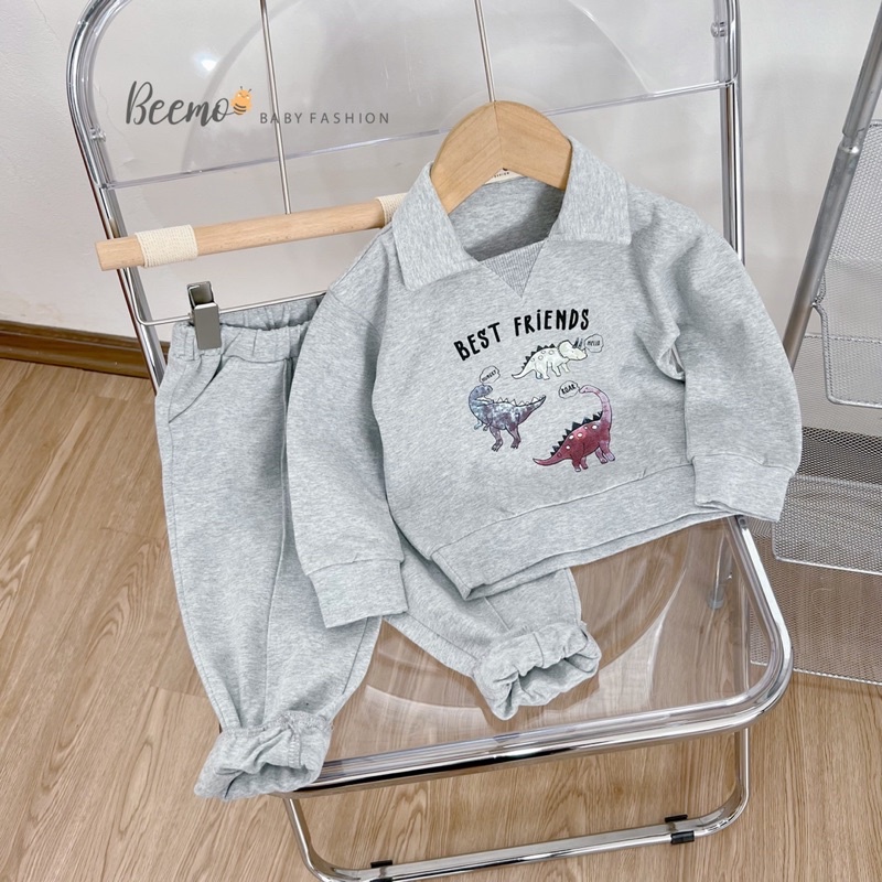 Bộ Polo khủng long dài tay bé trai