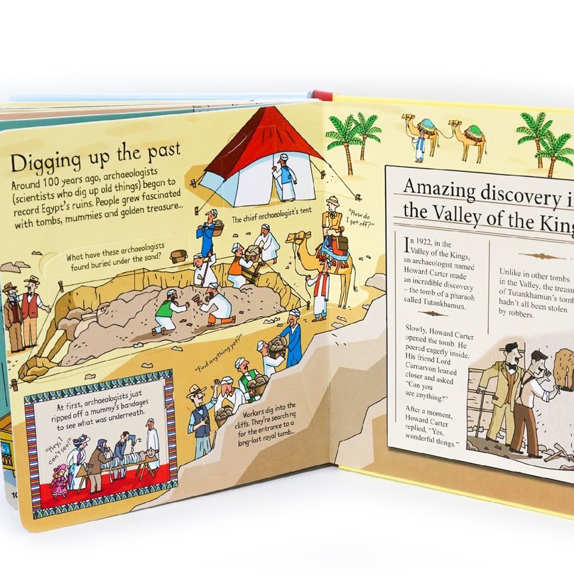 Sách Usborne - Look Inside Mummies And Pyramids - lật mở tìm hiểu kim tự tháp tiếng anh cho bé