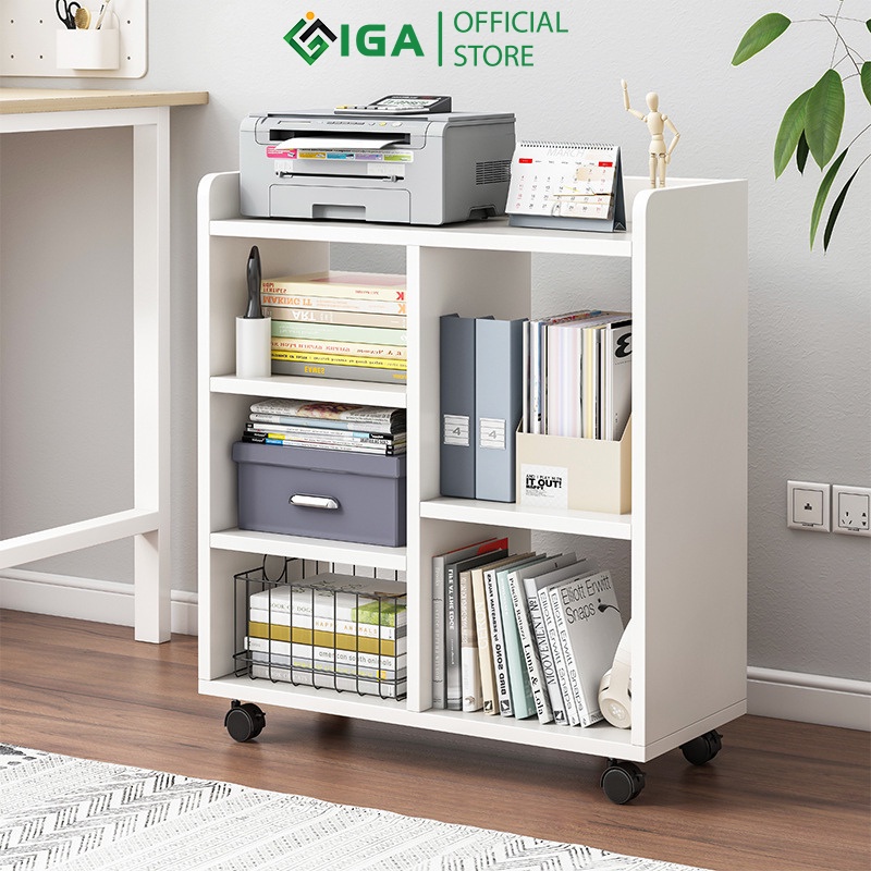 Kệ đa năng IGA có bánh xe, giá sách thông minh phong cách hàn quốc - GP173