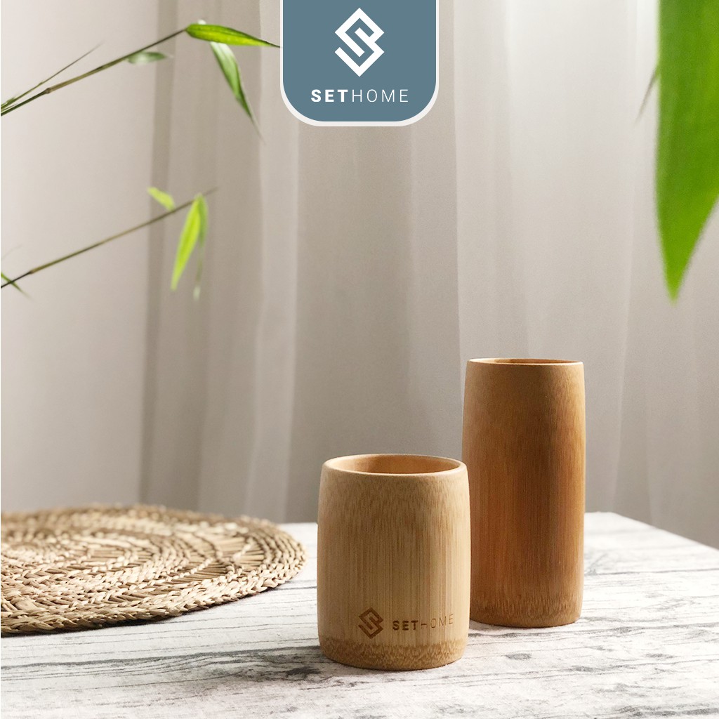 Cốc Tre 💖SETHOME 💖Ly Tre Uống Nước, Decor, Cắm hoa - Cốc Ly Kích Thước 8cm, 12 cm - Bamboo Tea Cup