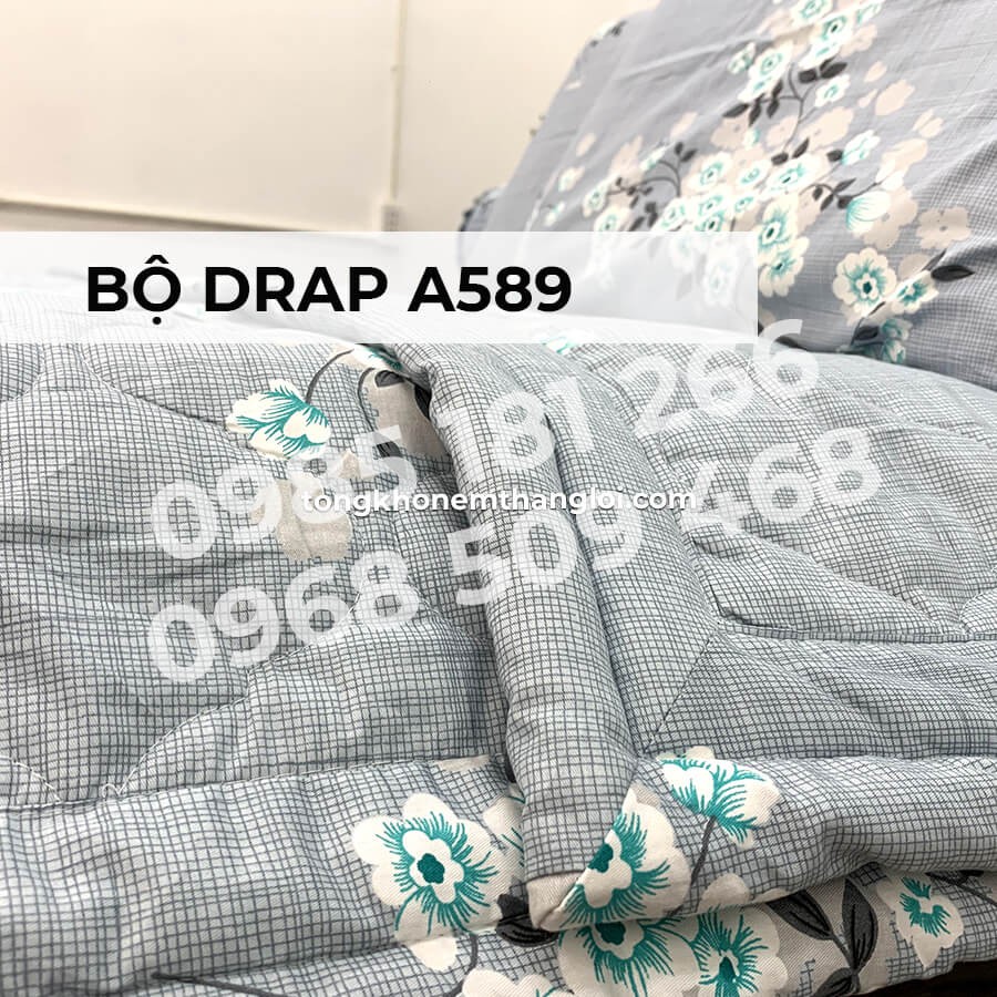 [Ảnh Thật] A589 - Bộ Drap Cotton 4 món Thắng Lợi Chính Hãng (Ga Nệm, Áo Gối)