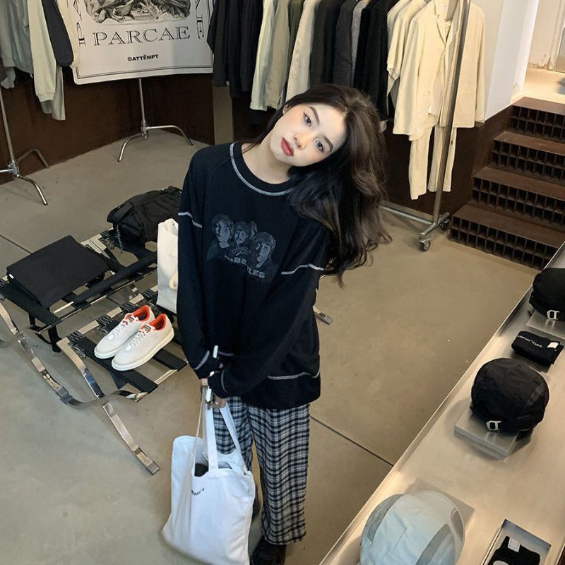 [Order] Áo sweateer nỉ da cá dáng rộng in hình nhóm nhạc chỉ nổi (ảnh thật) | BigBuy360 - bigbuy360.vn