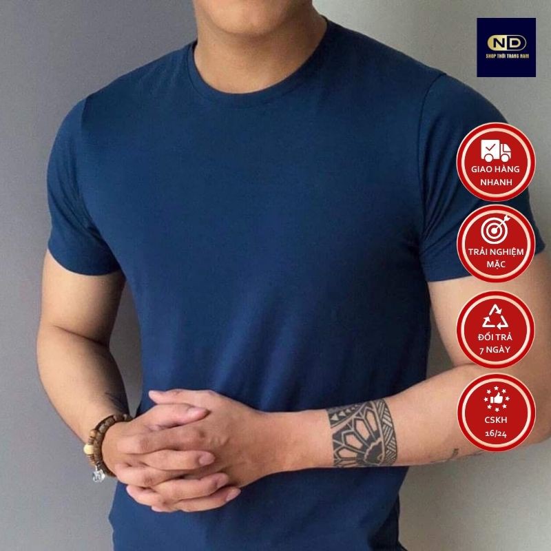 áo thun nam cổ tròn- ND shop Thời trang nam - áo thun tay ngắn, chất cotton bề mặt vải mềm - áo nam full size | BigBuy360 - bigbuy360.vn