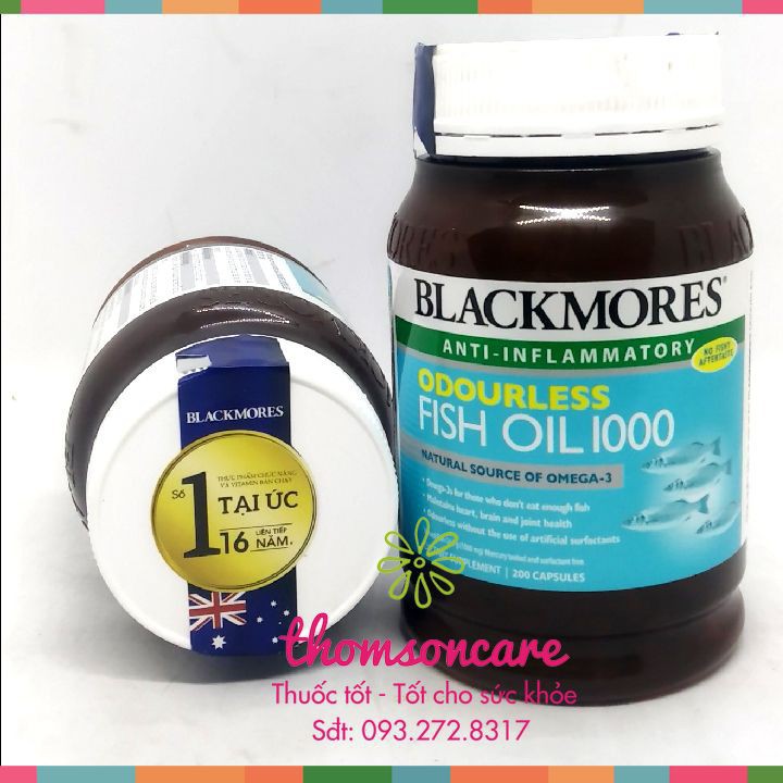 Blackmores Odourless Fish Oil 1000 - dầu cá không mùi - có tem nhập khẩu chính hãng từ Blackmore Úc