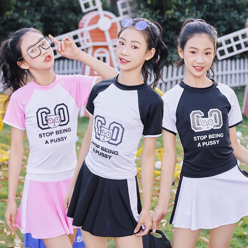 Bộ Đồ Bơi Hai Mảnh Thể Thao Năng Động Cho Bé Gái