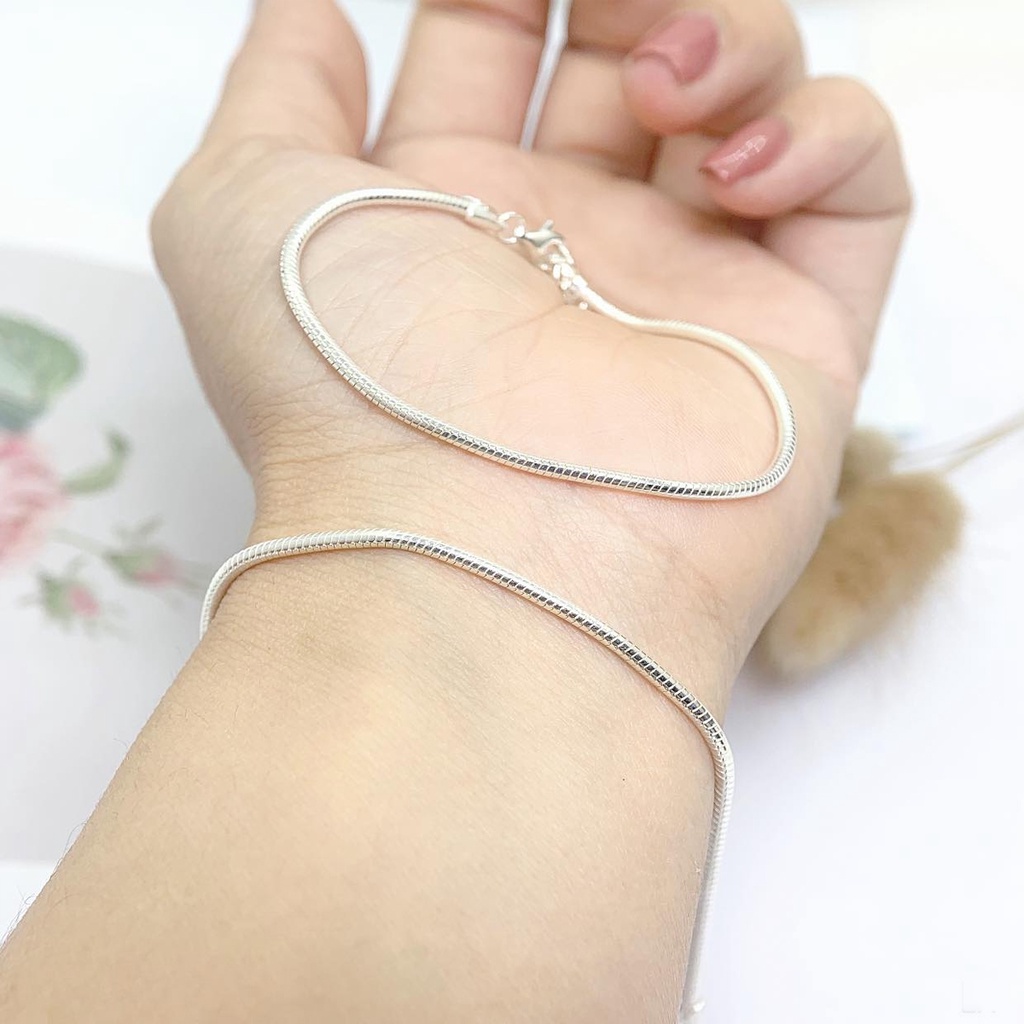 Lắc tay bạc nữ PANSY - Lắc tay thuôn dây mì chắc chắn cho người lớn và trẻ em