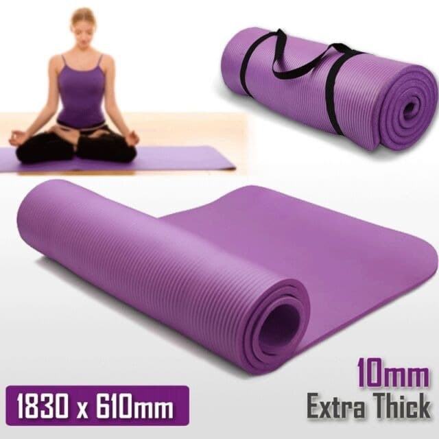 Thảm Tập Yoga Bằng Pvc Màu Đen Kích Thước 6mm X 183cm X63 10