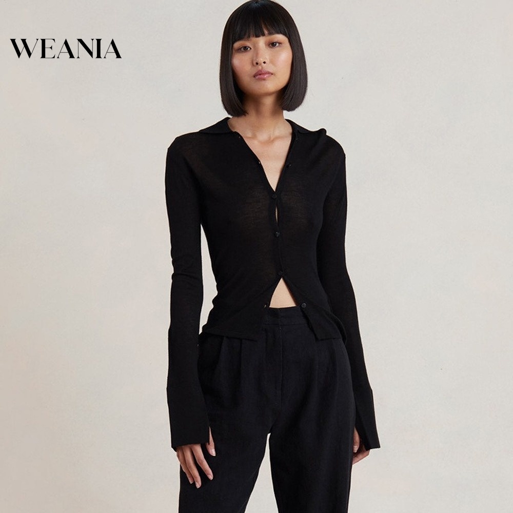 Áo Sơ Mi Cổ Bẻ Cài Nút Phong Cách Thời Trang Đường Phố Mới Cho Nữ