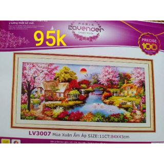 Tranh thêu chữ thập Mùa xuân ấm áp LV3007-84x43cm