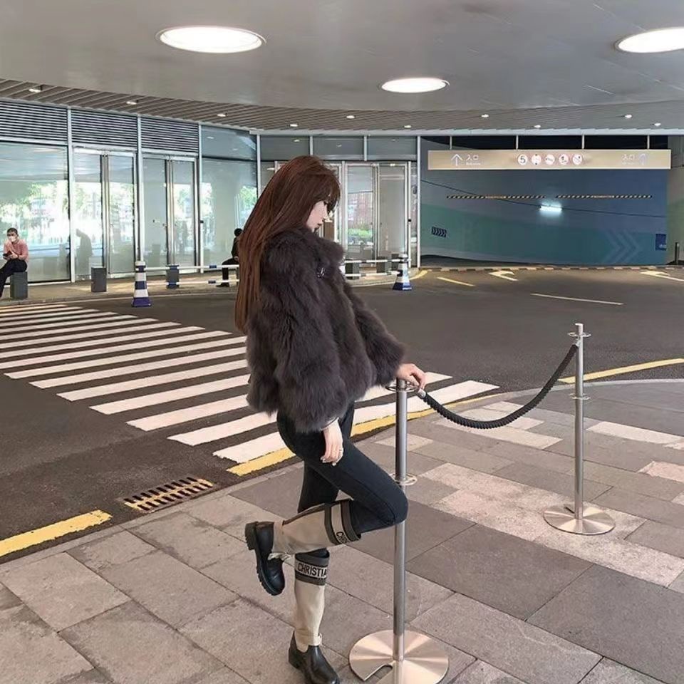 [Giao Ngay] Áo Khoác Lông Cáo Nhân Tạo Ngắn Phong Cách Mới Thời Trang Mùa Đông Cho Nữ