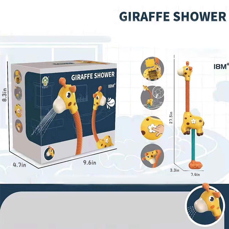 Đồ chơi hươu cao cổ phun nước ZHAN QI TOYS hoạt động bằng điện vui nhộn cho bé khi tắm