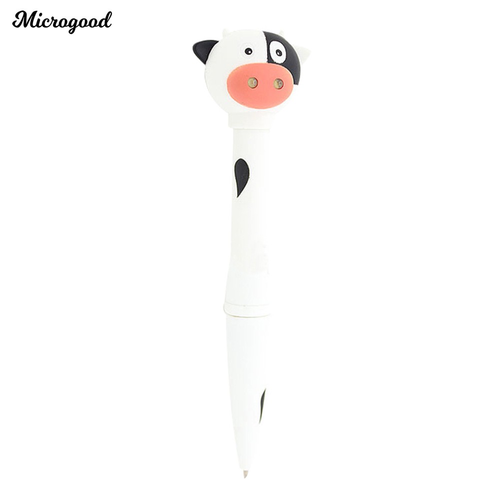 💯Creative Cow Duck Giraffe Electronic Pen LED Light Animal Sound Kids Pen