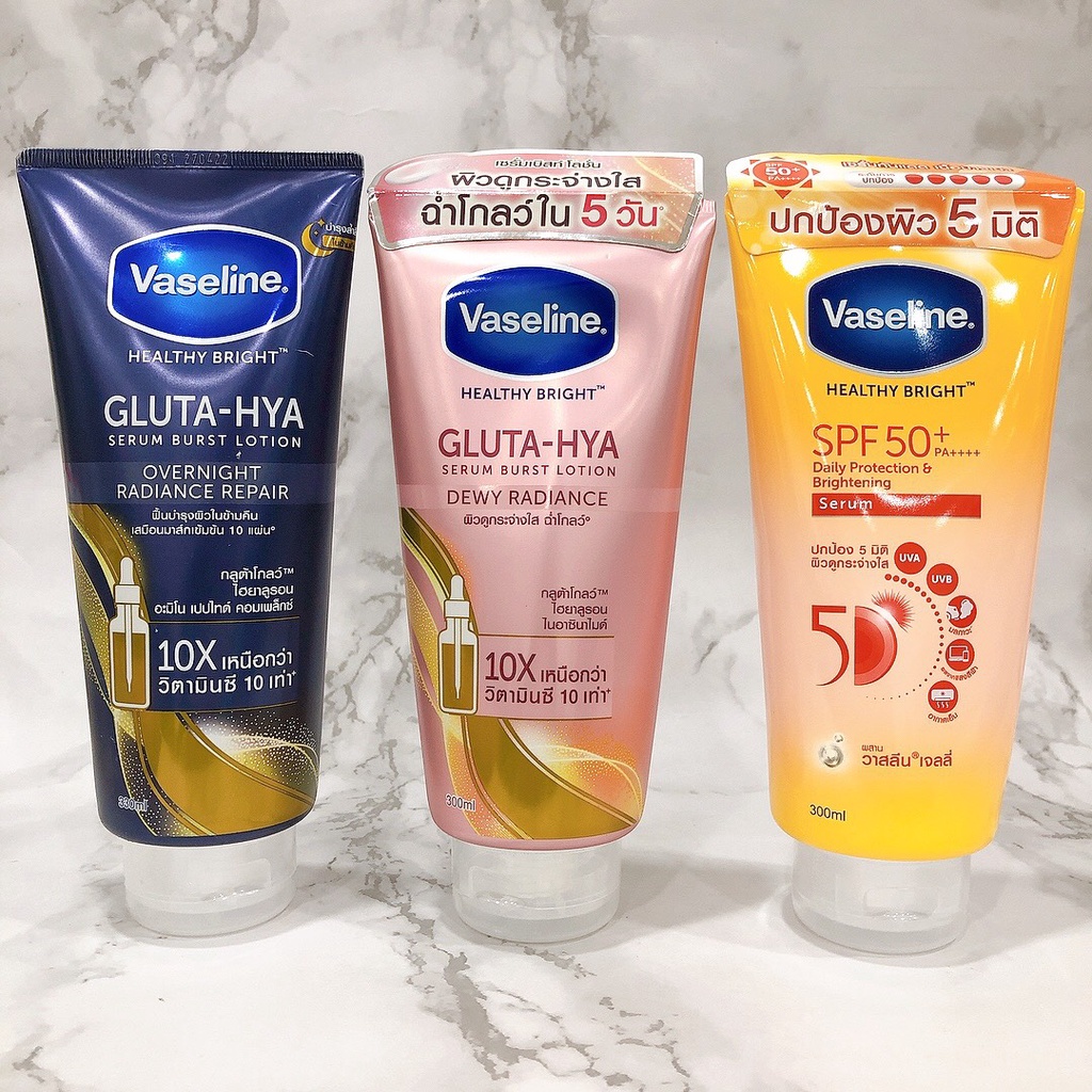 Sữa dưỡng thể trắng da ban đêm, ban ngày Vaseline Healthy Bright Gluta-Hya 300ml - 330ml