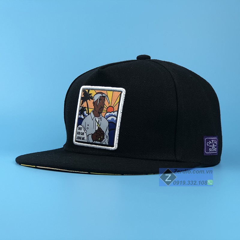 Mũ lưỡi trai Snapback màu đen phong cách cá tính cho cả nam và nữ