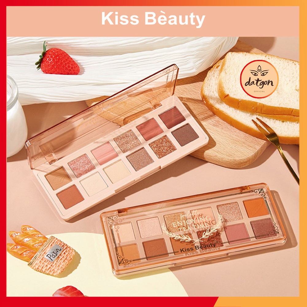 Bảng phấn mắt Kissbeauty, bảng mắt nội địa  12 ô chính hãng dễ lên màu lâu trôi 2021