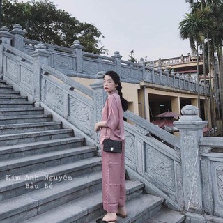 Set bộ phật tử viền thổ cẩm lụa [NEW]