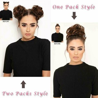 Real Remy Tóc Con Người Lộn Xộn Bun Co Giãn Scrunchie Kẹp Đuôi Ngựa Phần Mở Rộng.US Trong Q3Z7