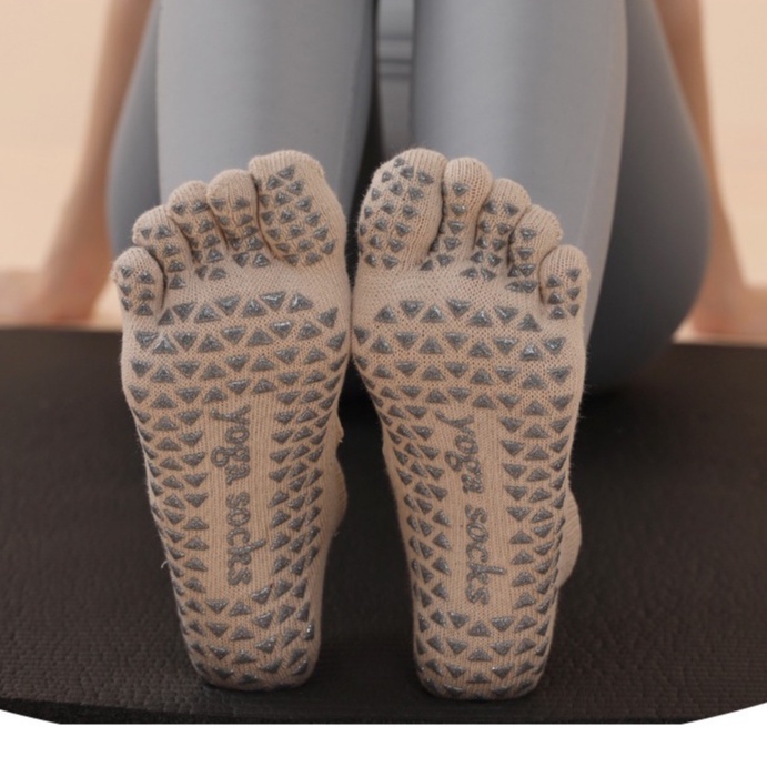 Vớ tập Yoga HOA có hạt silicone chống trượt, thoáng khí, hút ẩm mồ hôi.