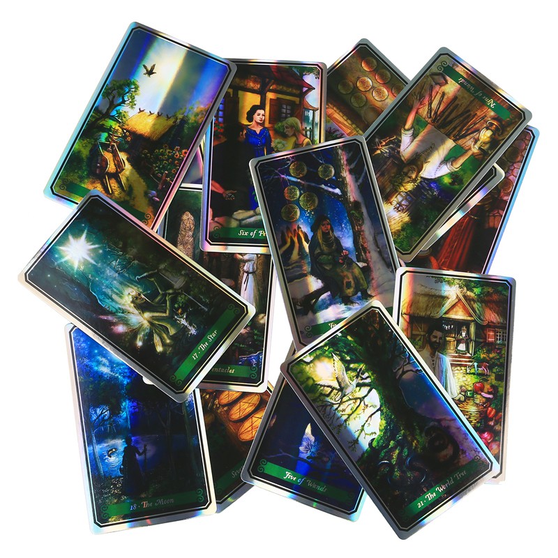 Bộ bài Green Witch Tarot D2  lá óng ánh