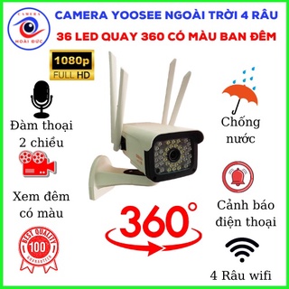 Hình ảnh Camera yoosee ⚠️ FREESHIP ⚠️ ngoài trời , 4 râu, 36 đèn, xuay 360 độ, kèm thẻ nhớ yoosee - Camera wifi góc rộng ban đêm chính hãng