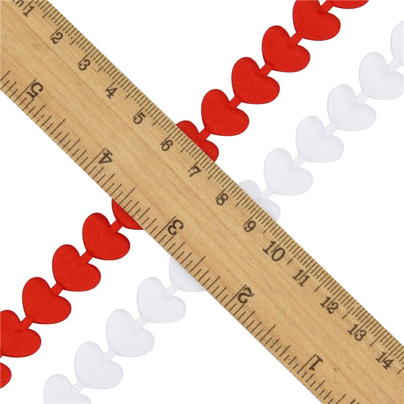 Cuộn dây ruy băng hình trái tim đỏ siêu âm dài 5m kích thước 15mm dùng trang trí tiệc cưới