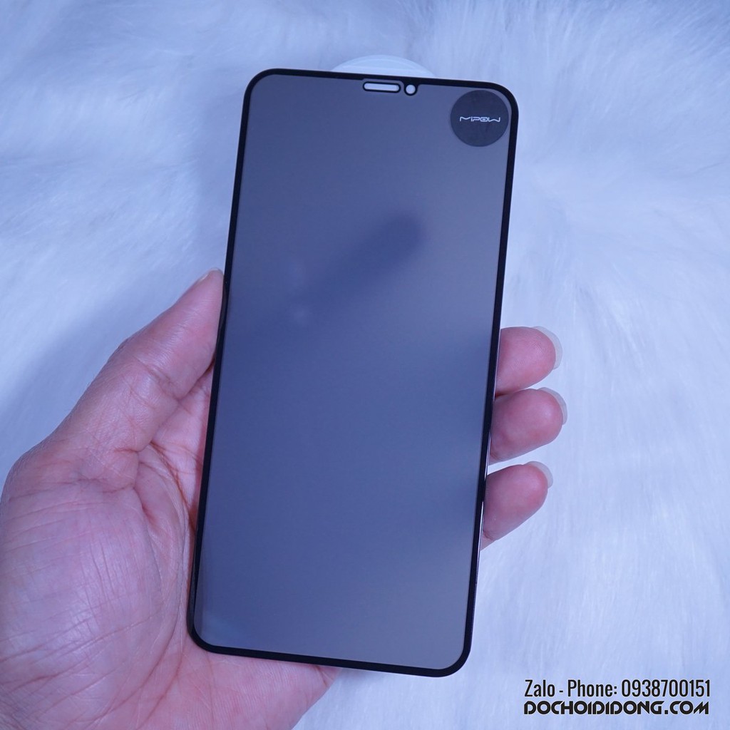 [TẶNG DÁN LƯNG]  Dán Cường Lực Chống Nhìn Trộm IPhone 12 11 Pro Max X XS Max XR 7 8 Plus Mipow Anti Spy Chính Hãng