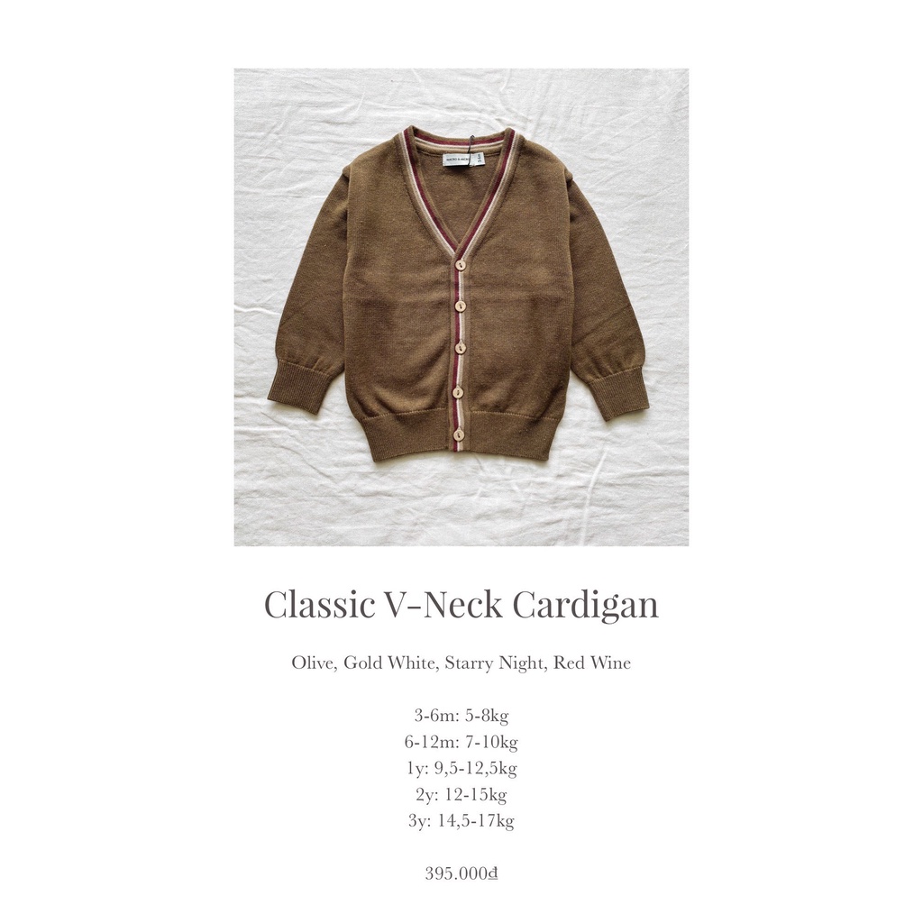 (MACRO &amp; MICRO) Áo len cardigan cổ V (Classic V-neck Cardigan)