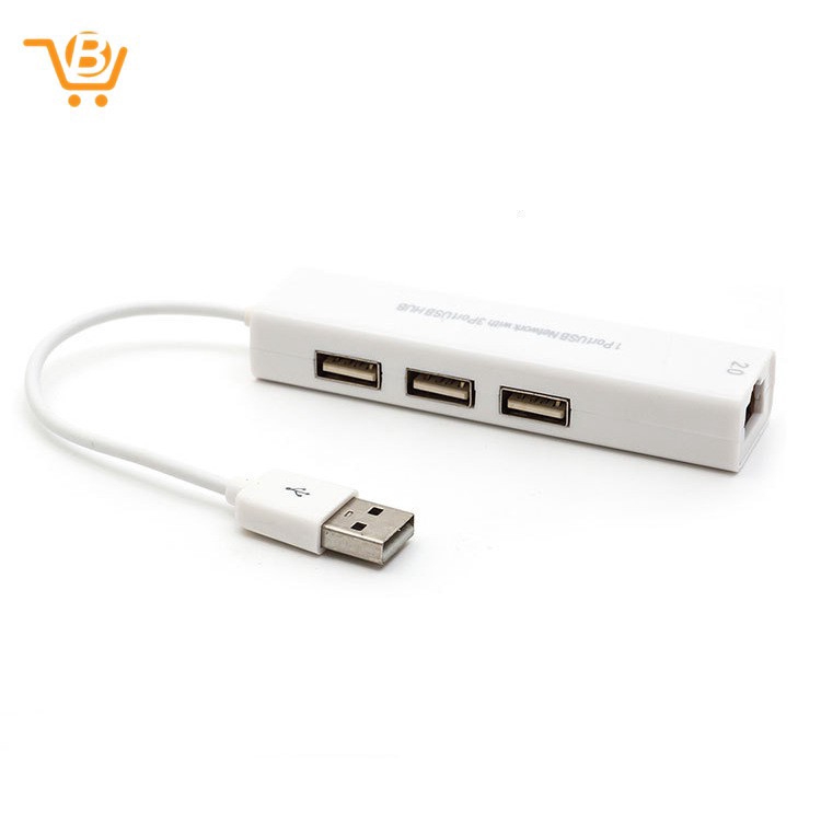 Cáp Chuyển Đổi Usb Sang Rj45 Lan + 3 Cổng Hub Cho Win 8 7 Xp | BigBuy360 - bigbuy360.vn