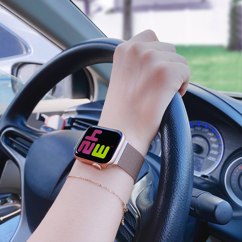 Dây đeo inox Milanese cho đồng hồ thông minh Smart Watch Series 7 IWatch 45mm 41mm