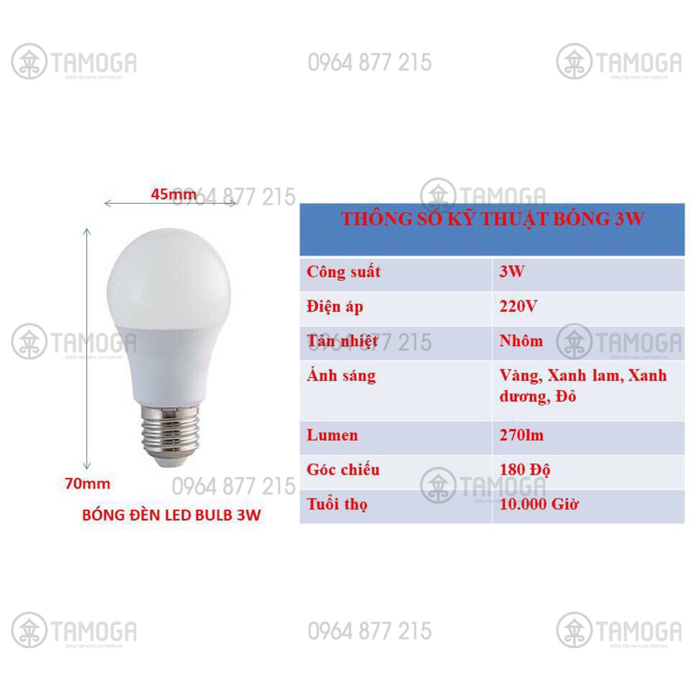 Bóng đèn LED BULB 3W, 5W, 9W - Bảo hành 2 năm BD 1010