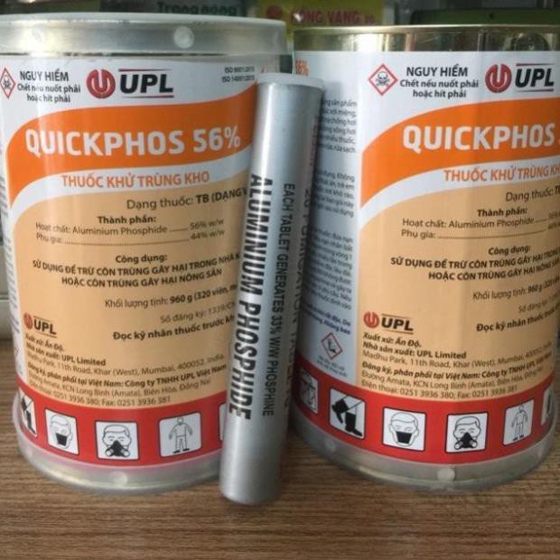 Thuốc xông mọt gạo,lúa,ngô,mỳ,thực phẩm QUICKPHOS 56% dạng tuýt 20 viên -Hàng Mới