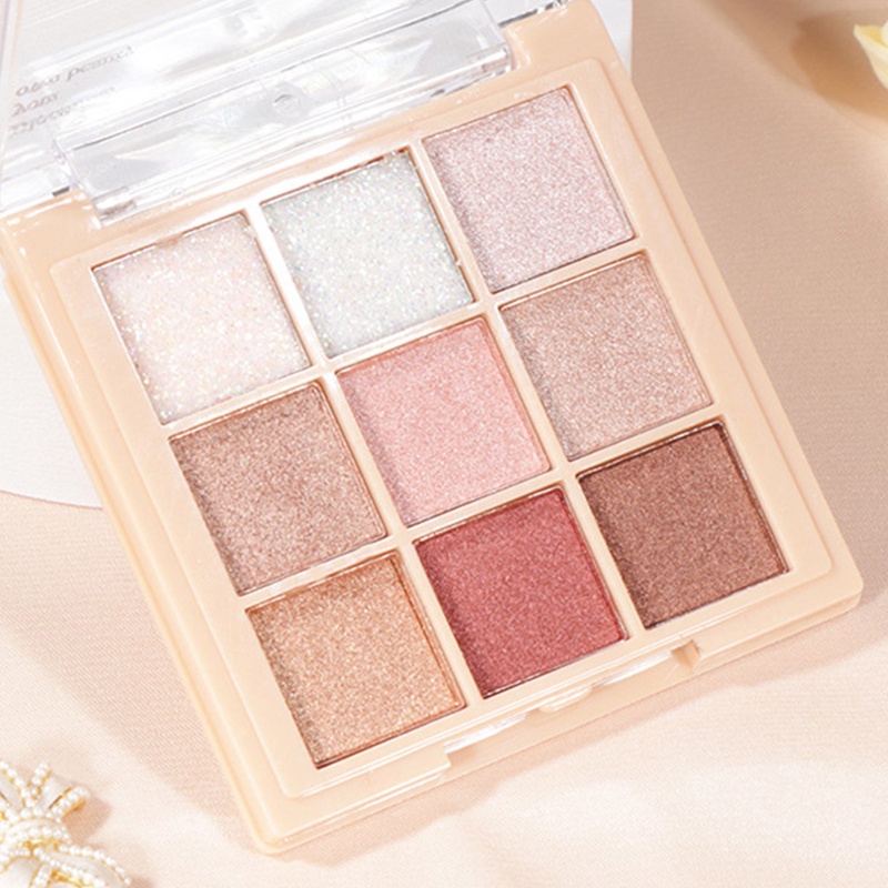 [Hàng mới về] Bảng phấn mắt chín màu chất lì ánh nhũ lâu trôi