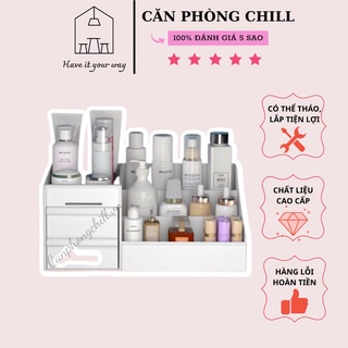 [SIZE LỚN] Kệ Đựng Mỹ Phẩm Nhựa Đa Năng, Thiết Kế 3 Tầng Với 2 Ngăn Gíup Xếp Đồ Ngăn Nắp Gọn Gàng, Kệ Mỹ Phẩm Nhiều Ngăn