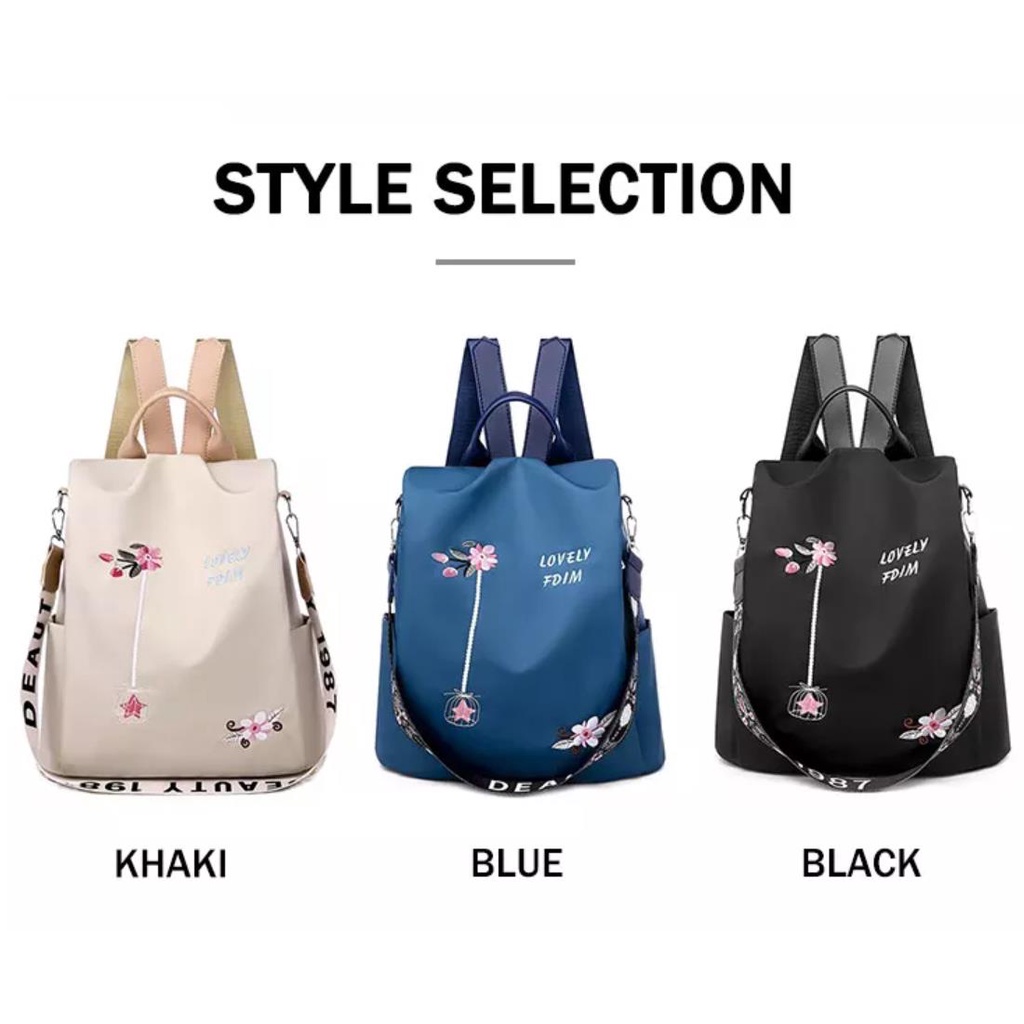 Ba Lô Thêu 3D Thời Trang Hàn Cho Nữ