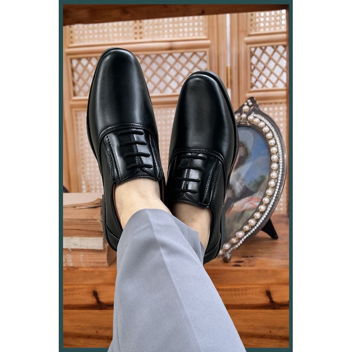 Giày Da Nam Tăng Chiều Cao Bí Mật 7cm mã TTC, Tặng kèm tất xanh + lót quế