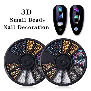 BORN PRETTY Hộp cườm đính trang trí móng tay 3D thiết kế hình học màu hồng vàng