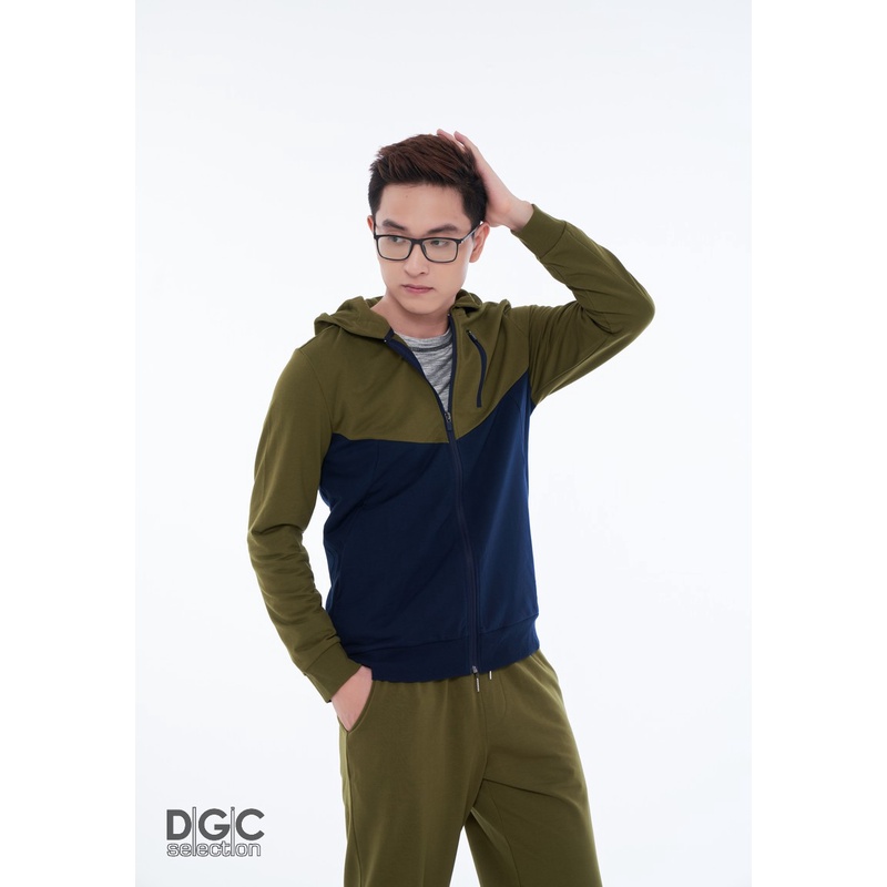 Áo Hoodie Nam có khóa kéo phối màu DGCs - WAH2005M