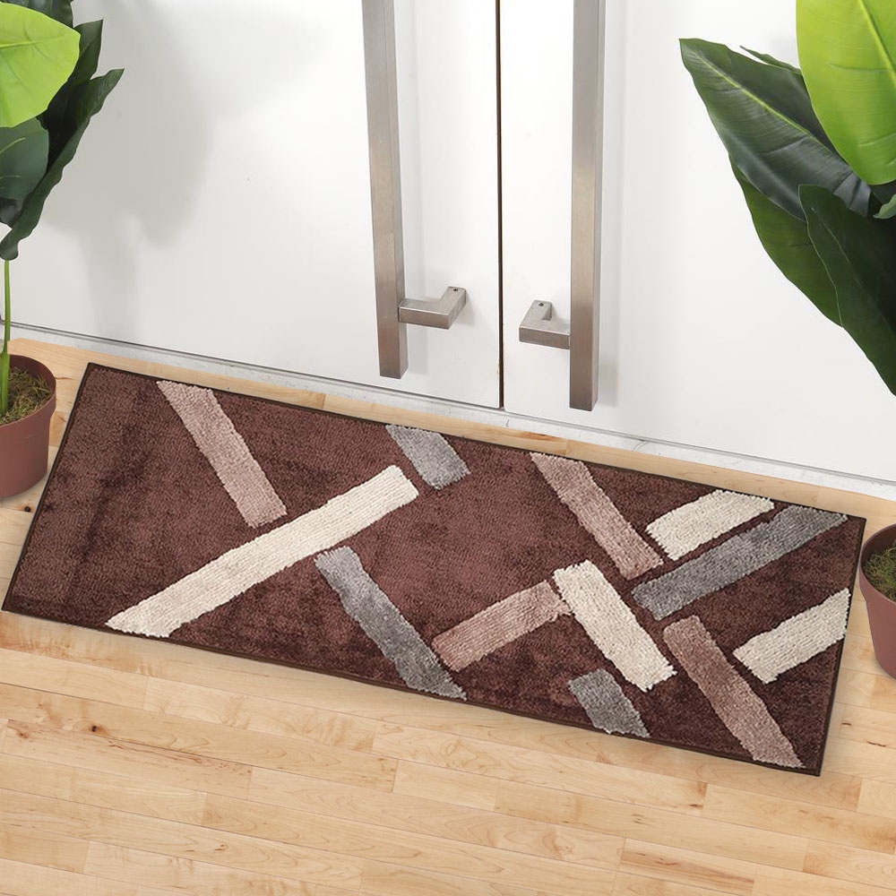 HomeBase HLS Thảm lót sàn lau chân phòng tắm Microfiber chống trượt SPARK  Thái Lan W45xH120xD1,5 màu nâu