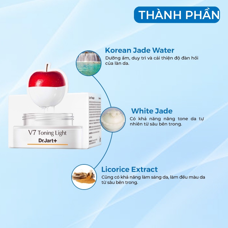 Kem Trắng Da V7 Mini Dưỡng Trắng Da & Mờ Thâm Nám Toning Light Dr.jart + Hàn Quốc 15ml Giúp Da Trắng Sáng Tự Nhiên