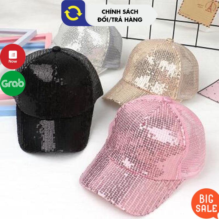 Mũ lưỡi trai cho bé từ 3 đến15 tuổi kim tuyến lấp lánh màu Đen Hồng thời trang Hàn Quốc - Mũ cho bé đẹp mới 2022